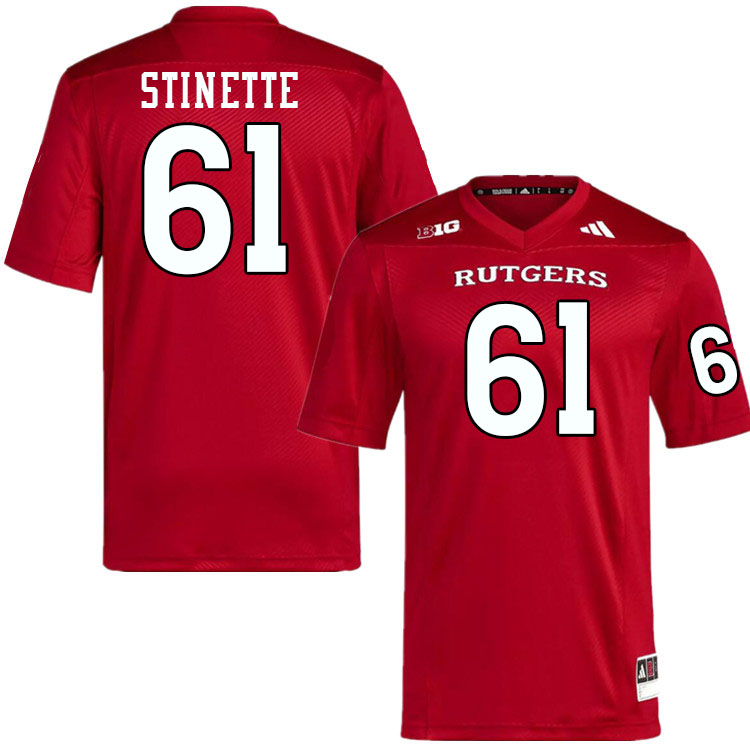 Men #61 Emir Stinette Rutgers Scarlet Knights 2024 College Football Jerseys Stitched-Scarlet